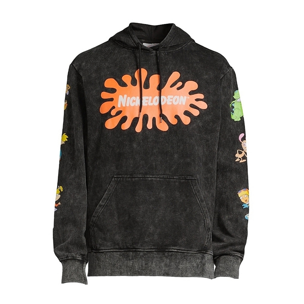 Nickelodeon • Men's Small • Black Mineral Washed • Graphic Hoodie